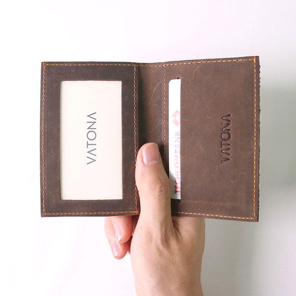VÍ MINI DA BÒ THẬT HANDMADE KOIOS [đựng tiền + có thể cho trẻ em sử dụng] (thủ công)