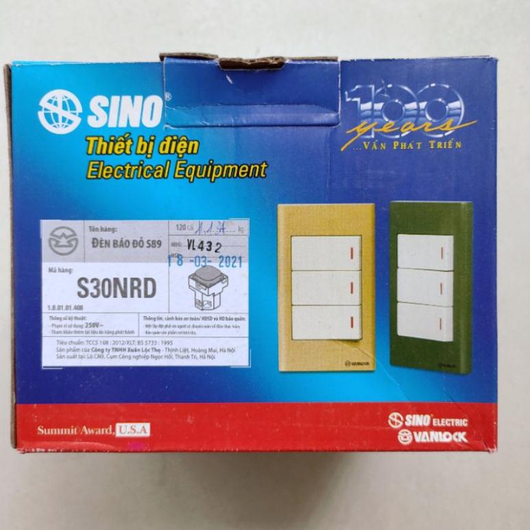 Đèn báo đỏ SINO S30NRD dùng chung cho Sê ri S18 , S98 , Zenlock