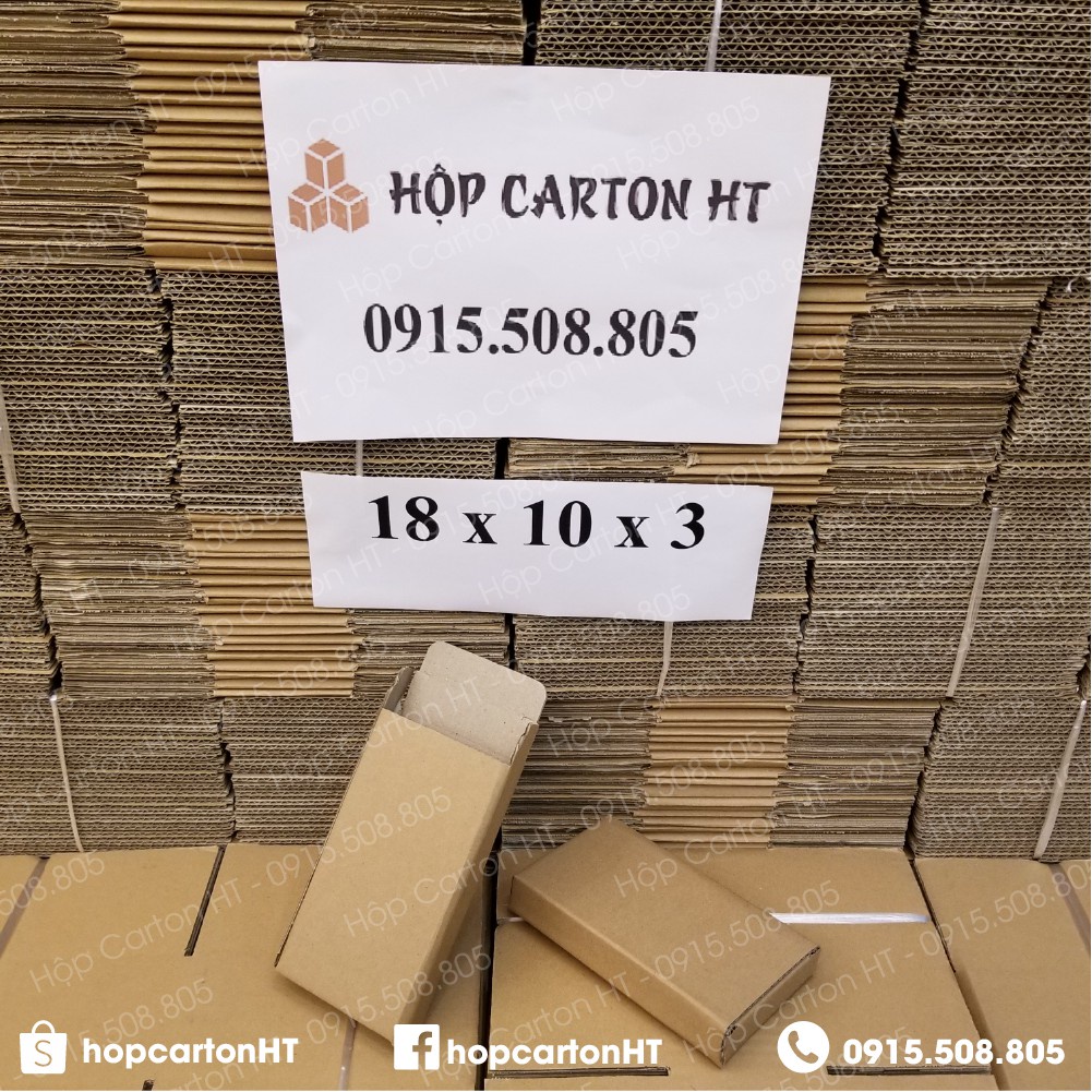 Combo 10 hộp carton nắp gài đóng hàng, sổ tay, bút 18x10x3 giá gốc tận xưởng