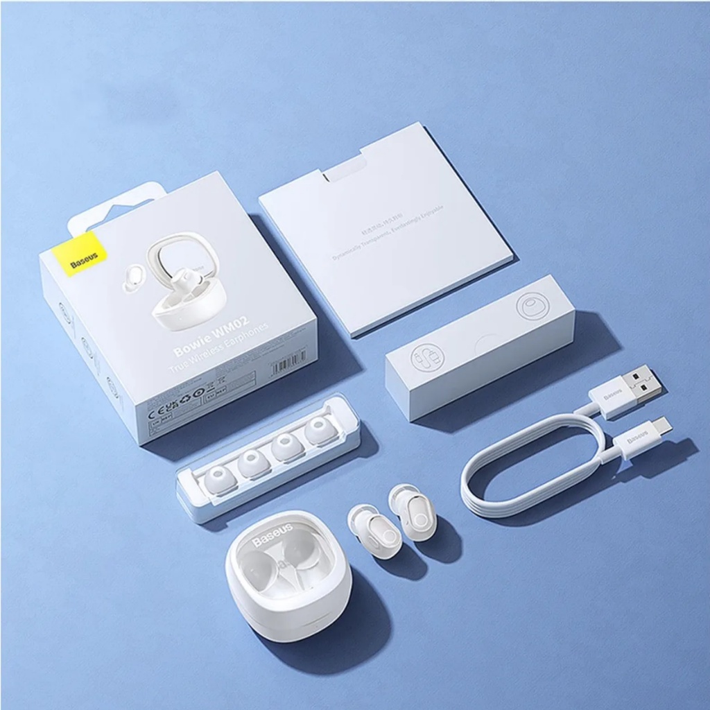 Tai Nghe Nhét Tai Không Dây Baseus WM02 Bluetooth 5.3 TWS Chống Ồn Chống Mồ Hôi Pin Trâu Tới 25h Nghe - Bảo Hành 12T