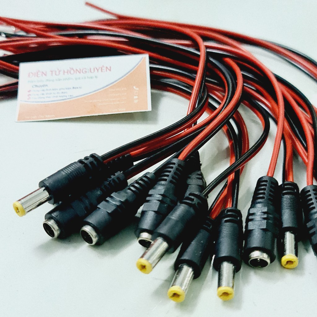 Dây jack hàn pin gồm jack đực jack cái . Dùng làm jack sạc, jack kết nối điện Chuẩn 5.5mm