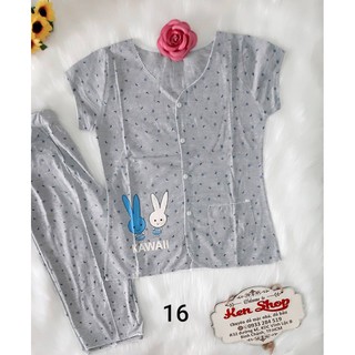 Đồ bộ cotton thái, quần lửng có túi, ảnh thật