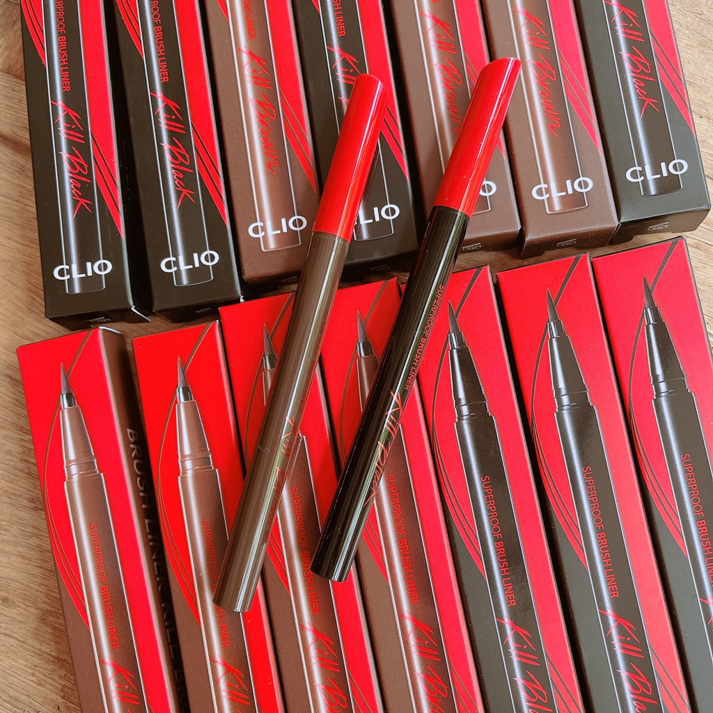 Bút Kẻ Viền Mắt Chống Trôi CLIO Superproof Pen Liner Kill Black Đầu Dạng Cọ Mềm Mảnh [Chính Hãng]