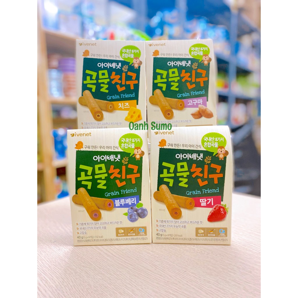Bánh ống ngũ cốc dinh dưỡng ivenet Hàn Quốc cho bé (date 12/2022-01/2023)