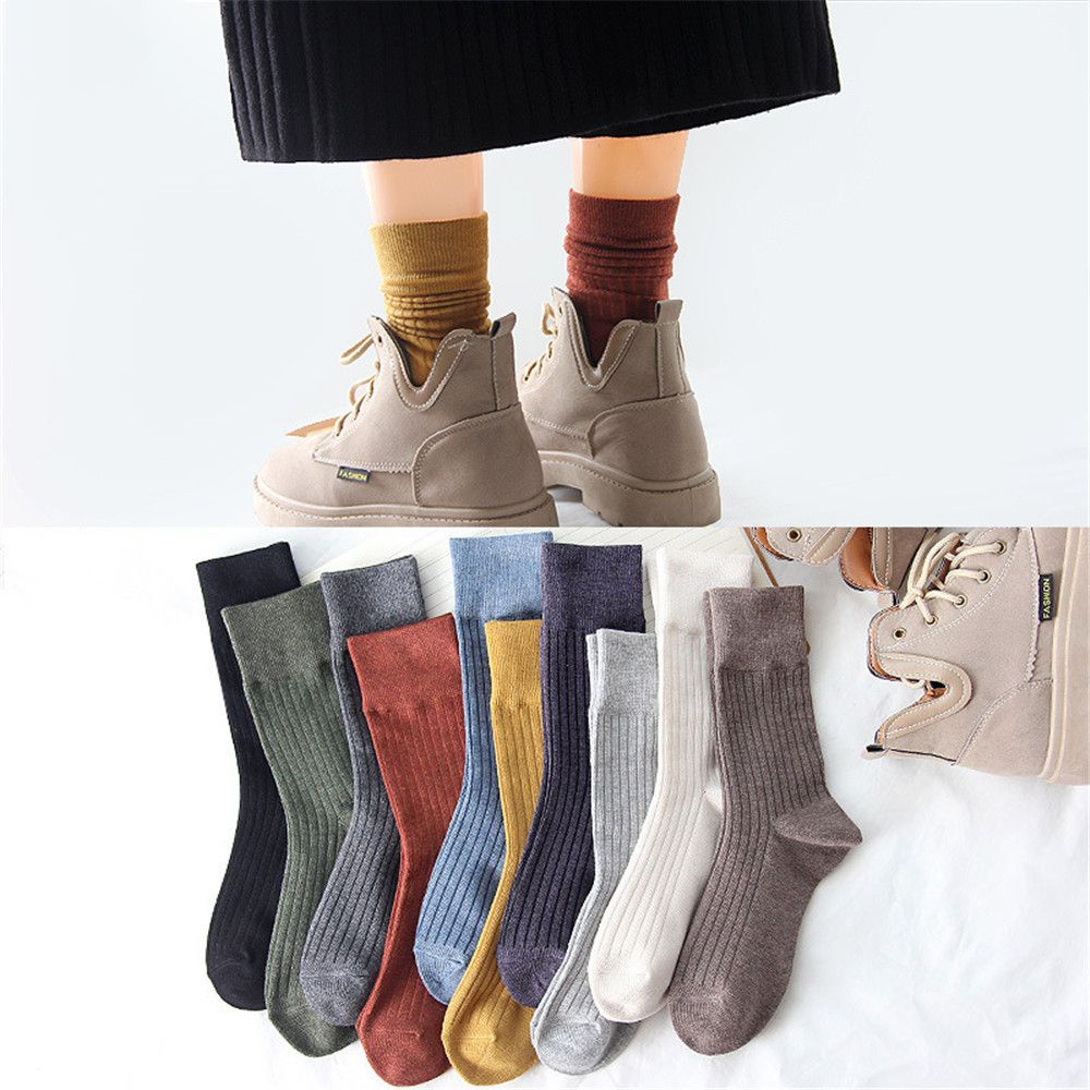 Đôi vớ cotton dày giữ ấm mùa thu đông phong cách Nhật Bản cổ điển chất lượng cao cho nam và nữ