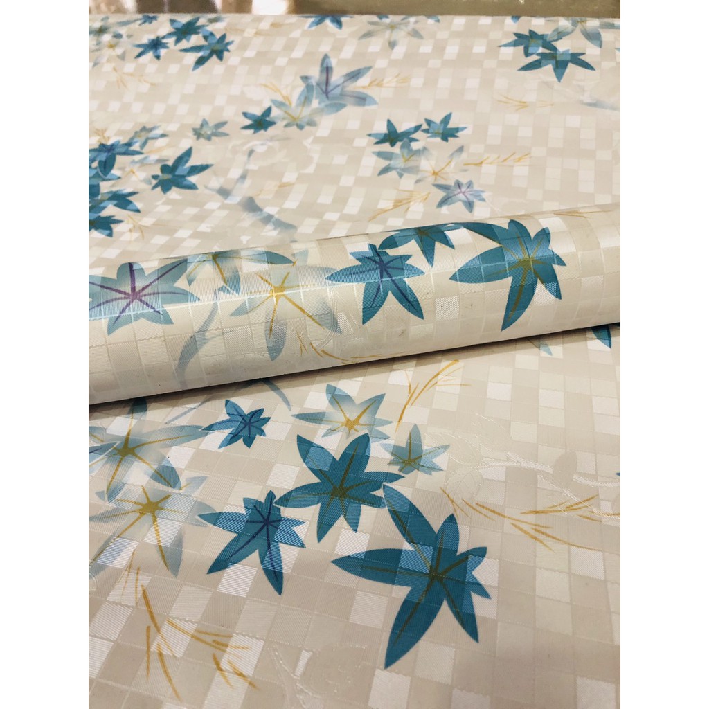 Combo 4m Giấy decal cuộn lá xanh dương DTL06 (Có keo sẵn)