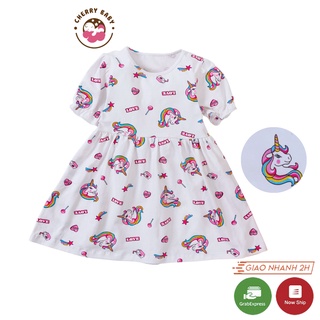 Váy cho bé gái, đầm công chúa dáng xòe ngựa pony, cotton size 9-26kg  - Cherry Baby