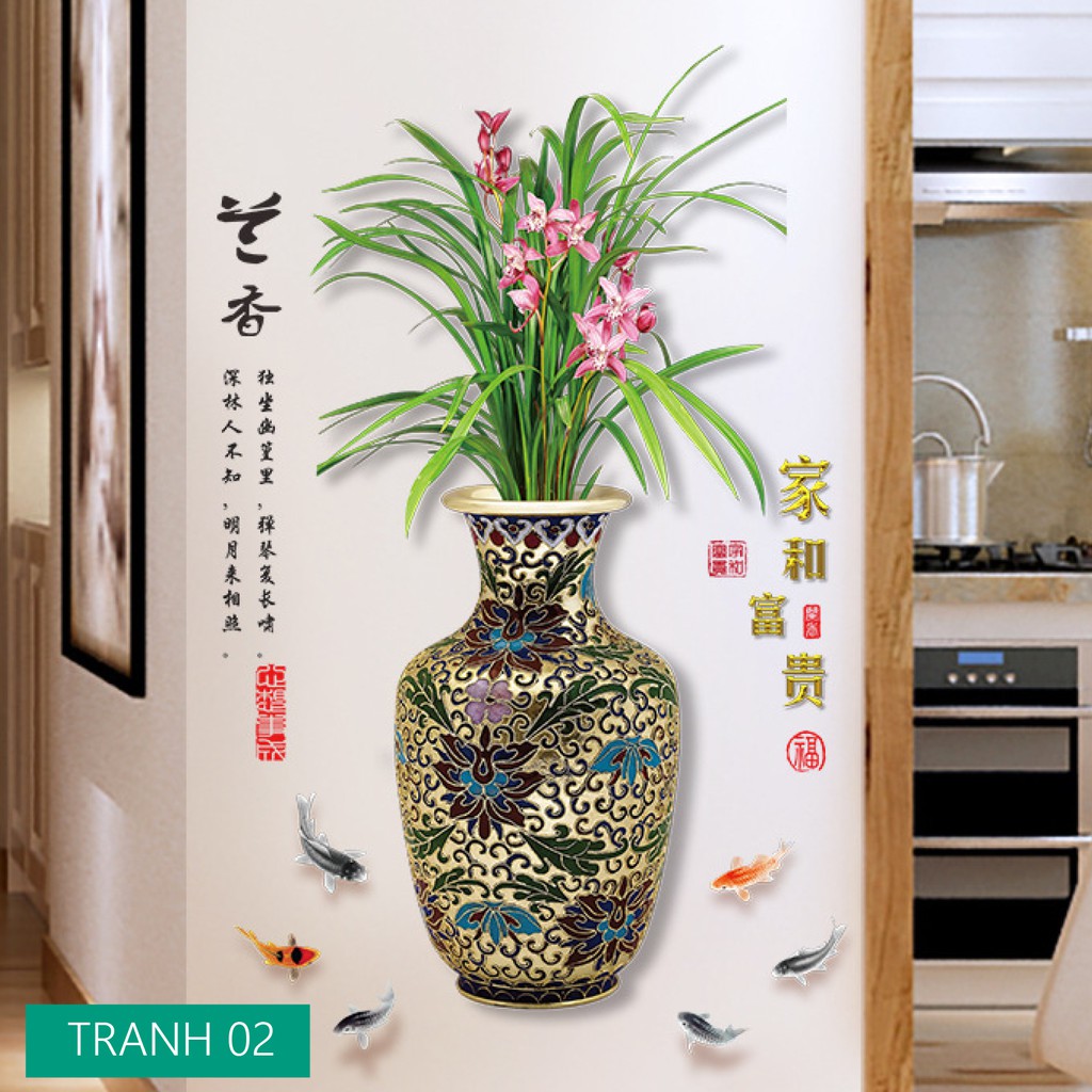 [12 Mẫu] Tranh Hoa 3D Dán Tường, Decor Nhà Cửa, Đẹp Như Tranh Vẽ | BigBuy360 - bigbuy360.vn