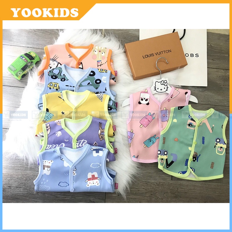 Áo gile cho bé YOOKIDS chất nỉ trần bông mềm ấm, áo gile cho bé trai bé gái 1 2 3 4 tuổi