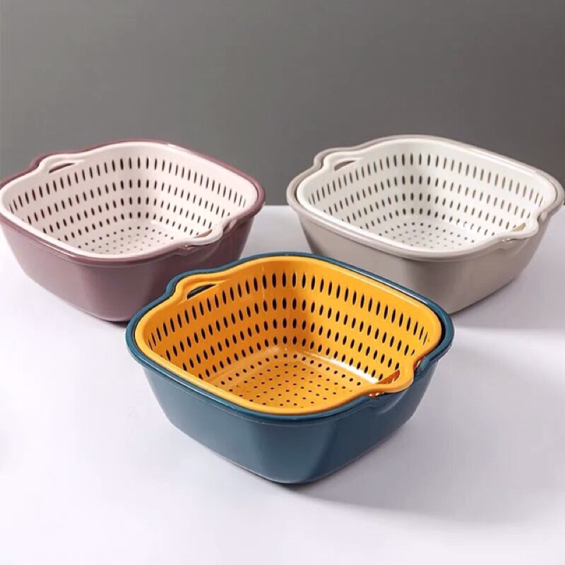 Set 3 rổ 3 chậu vuông thiết kế thông minh xinh xắn