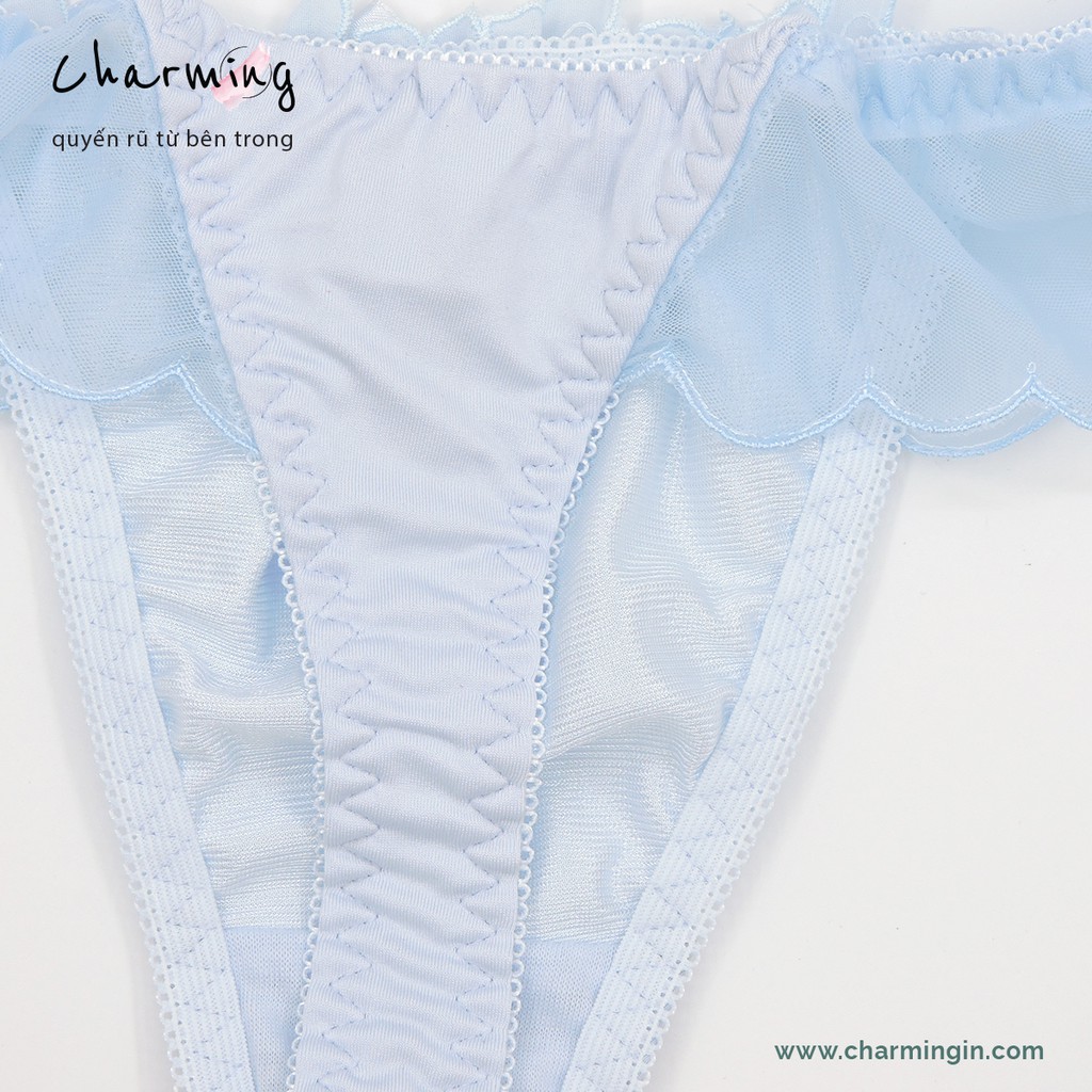 Quần lót T-back  lưng voan co giãn cùng ren hoa dễ thương size M, L - QLTB0017