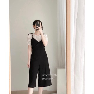 Áo mix quần yếm 🍀freeship🍀 set áo mix quần yếm siêu hit hot cho nữ