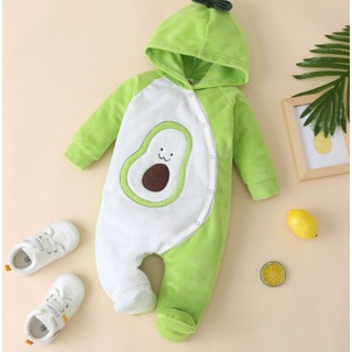 Body lông liền tất hình quả bơ ủ ấm cho bé