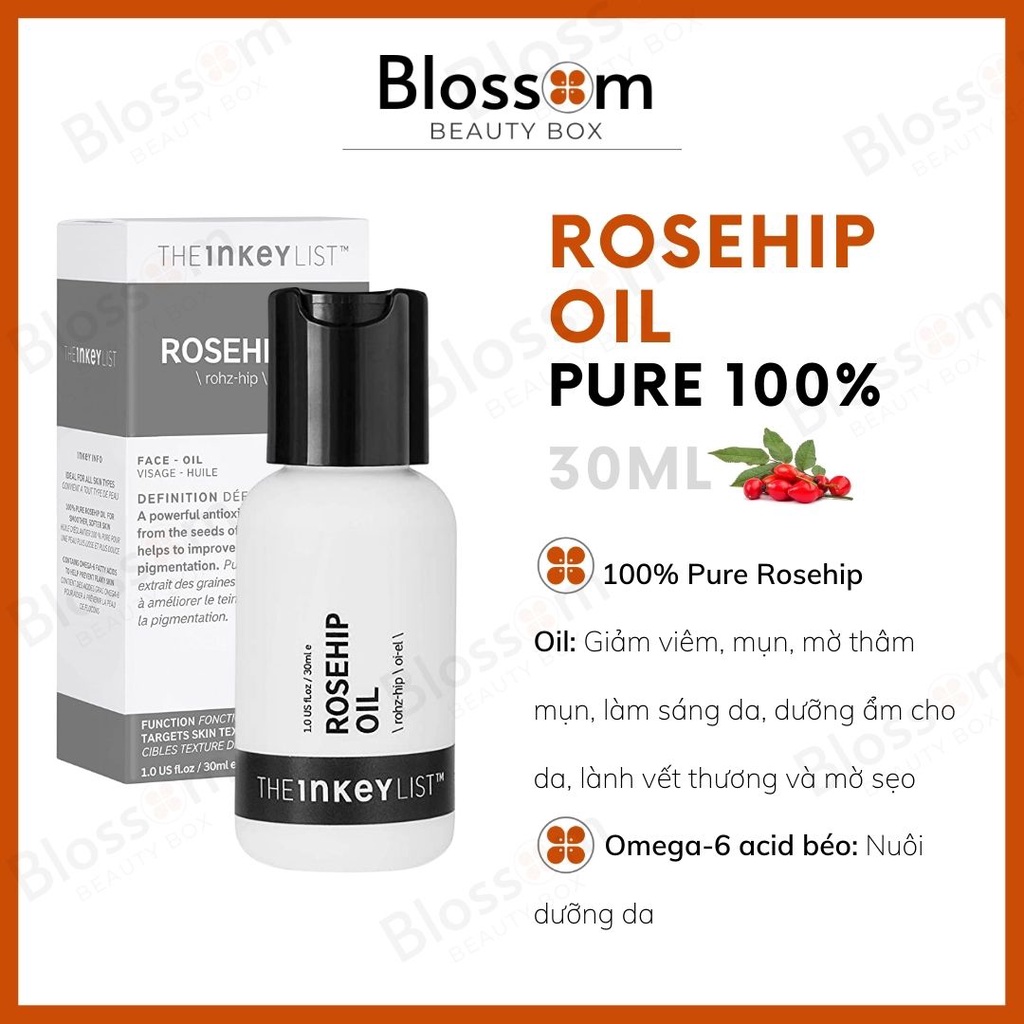 [Sephora US] [KHÔNG HỘP GIẤY] Tinh dầu tầm xuân Rosehip oil - THE INKEY LIST