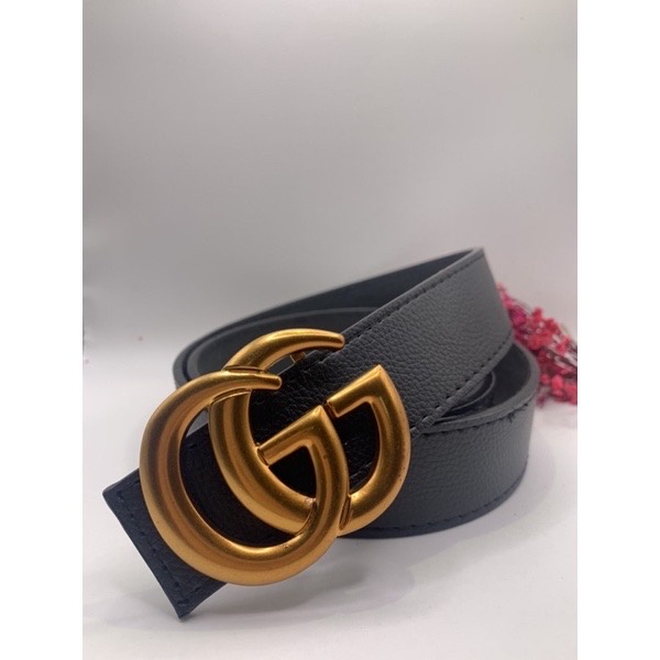 Thắt lưng da cao cấp- Dây nịt nam mặt chữ G ( dây đen trơn ) phong cách châu âu