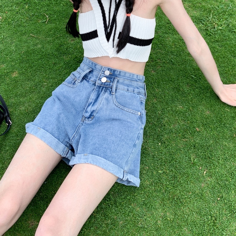 Quần Shorts Jeans Denim Nữ Sogeum Quần Sooc Ngắn Lưng Cao Hai Khuy Ulzzang | BigBuy360 - bigbuy360.vn