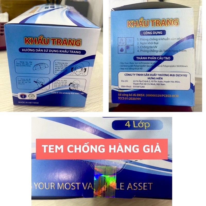 Khẩu Trang Y Tế Kháng Khuẩn 4 lớp Loại I MERCIFUL MASK ( 50cái/Hộp)