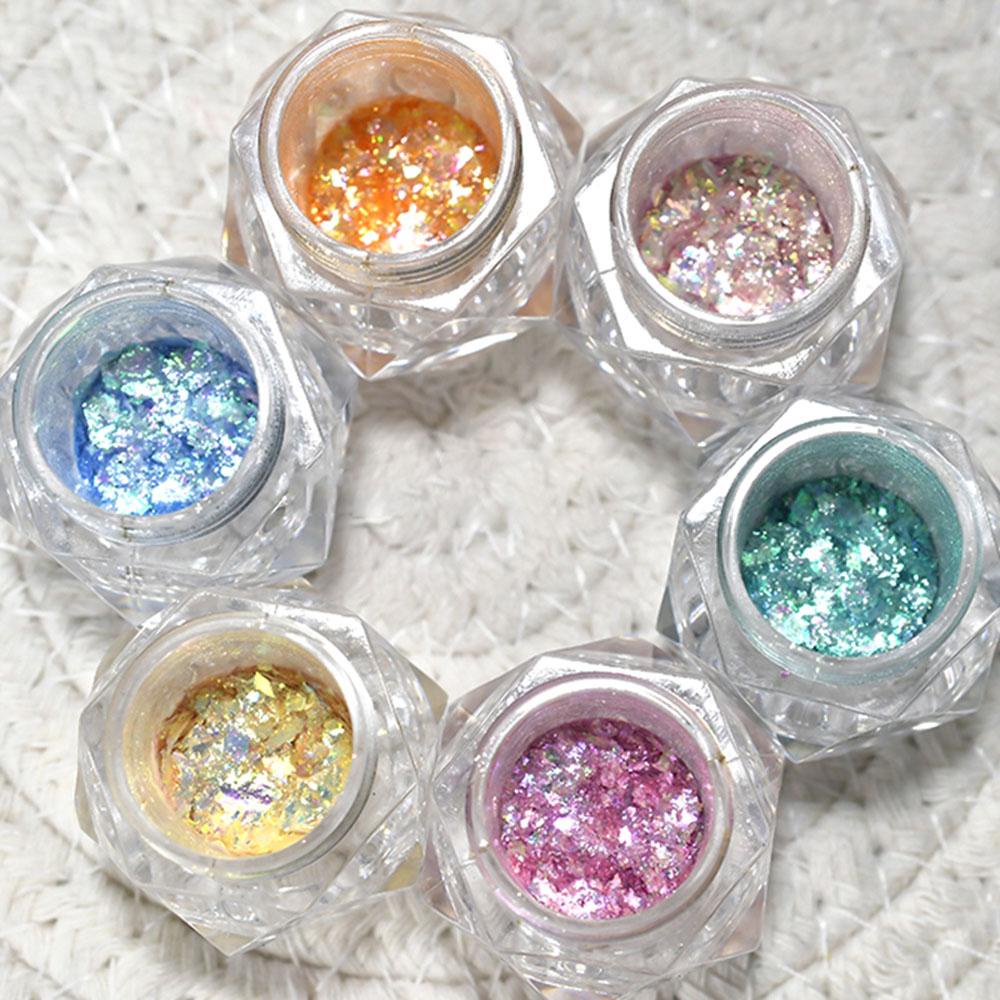 USNOW Bột Kim Tuyến Màu Sắc Tươi Sáng Trang Trí Móng Tay 3D