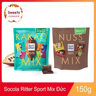 Chocolate Ritter Sport Kakao Mix hỗn hợp 150g (2 loại)