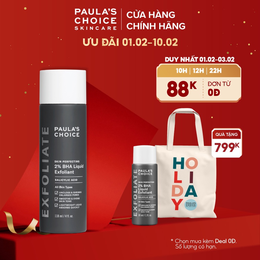 Dung dịch loại bỏ tế bào chết Paula's Choice Skin Perfecting 2% BHA Liquid Exfoliant 118 ml Mã 2010.1