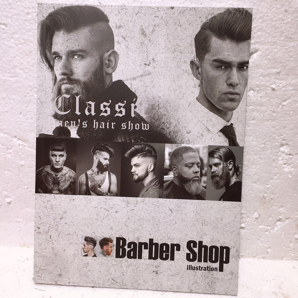 Combo Mút Phủi Tóc và Tạp Chí Kiểu Tóc Barber Tổng Hợp Các Kiểu Tóc Nam