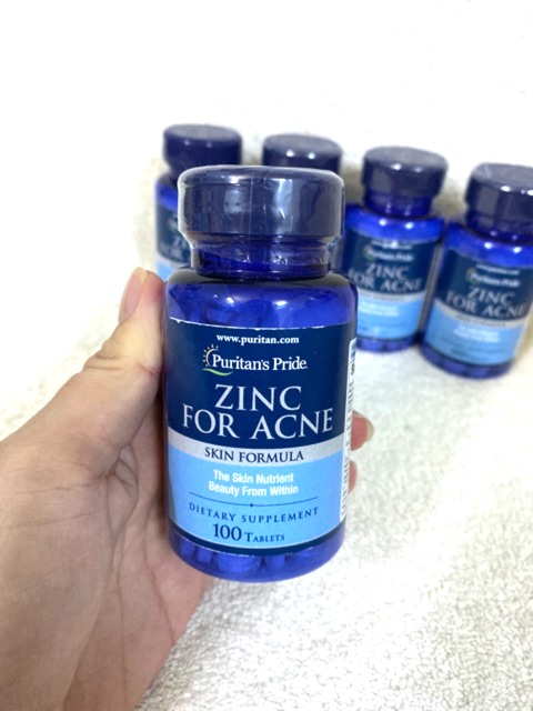 [Hàng Mỹ có Bill] Viên kẽm Puritan Zinc for Acne 100 viên.