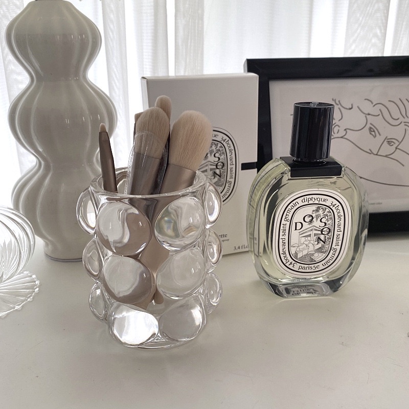 Lọ đựng cọ trang điểm, đựng bút chấm tròn Hàn Quốc