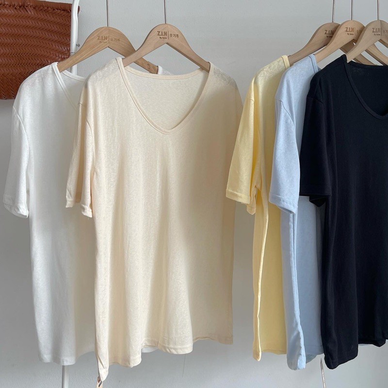 Áo thun giấy cổ tim