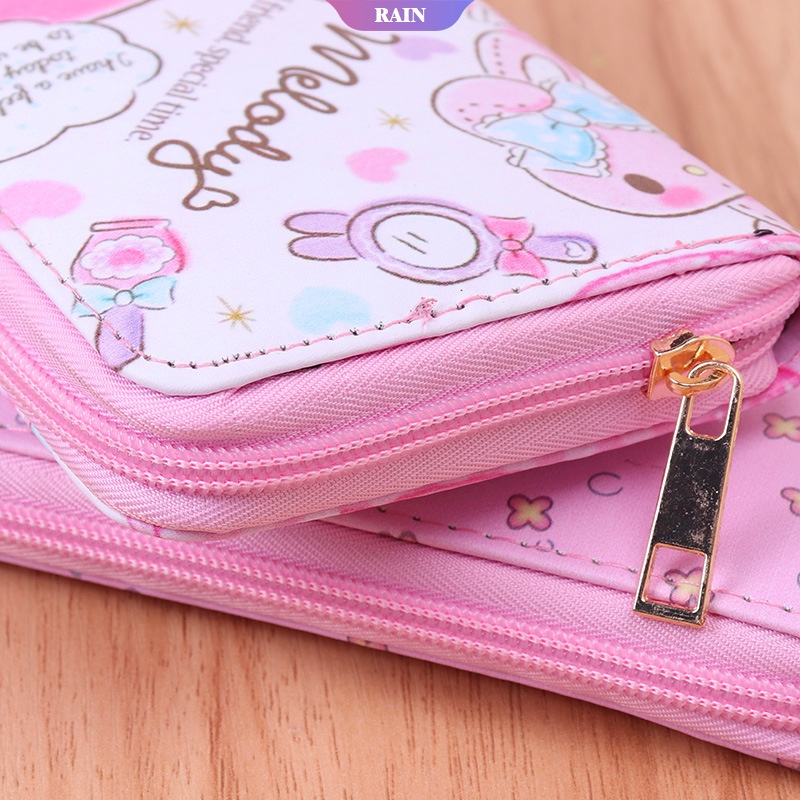 Ví Dài Đựng Tiền Xu Bằng Da PU 3 Kiểu In Họa Tiết Hoạt Hình Sanrio My Melody Dễ Thương Có Khóa Kéo Cho Nữ [RAIN]