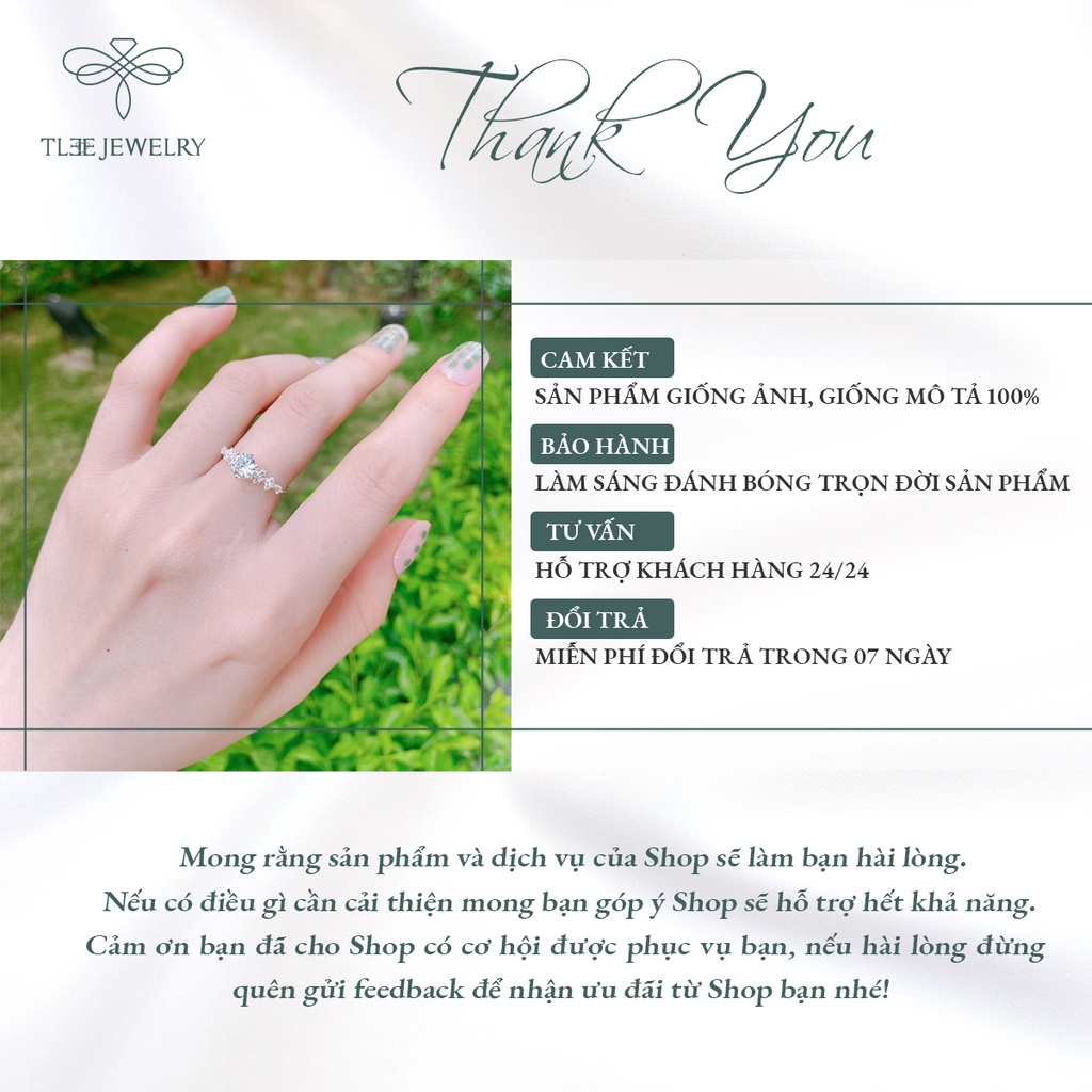 Nhẫn bạc nữ TLEE Elise Prince nạm đá sang trọng NJC A0151