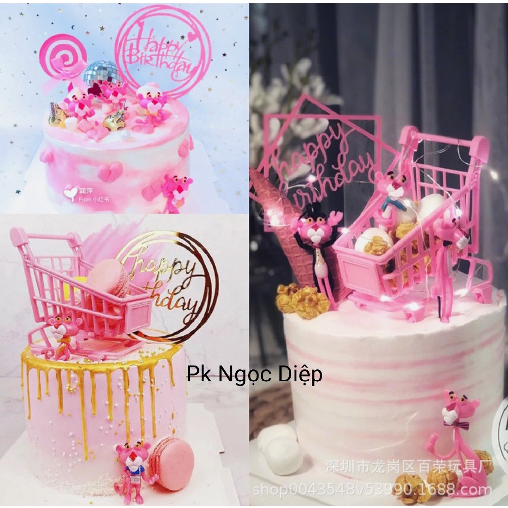 Xe đẩy nhựa màu hồng