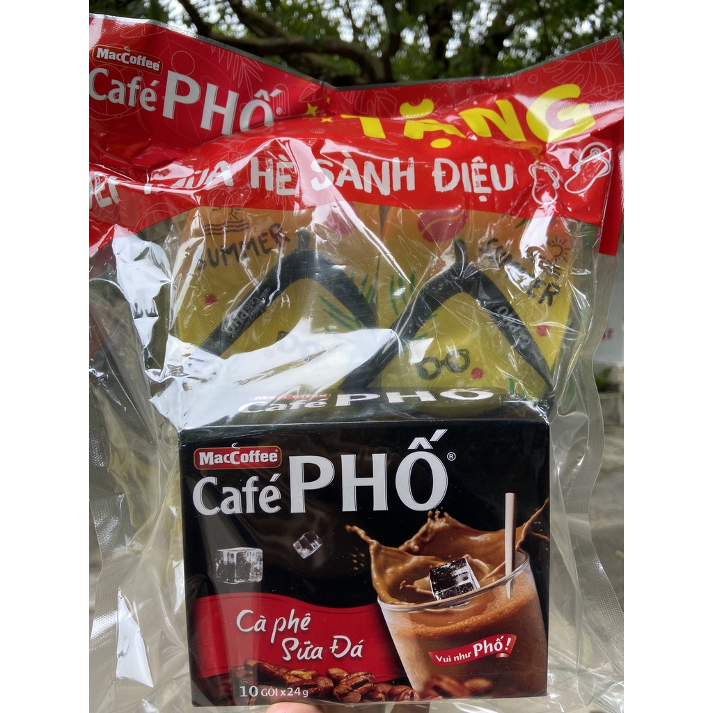 MACCOFFEE CÀ PHÊ PHỐ CÀ PHÊ SỮA ĐÁ 10 GOI X24G
