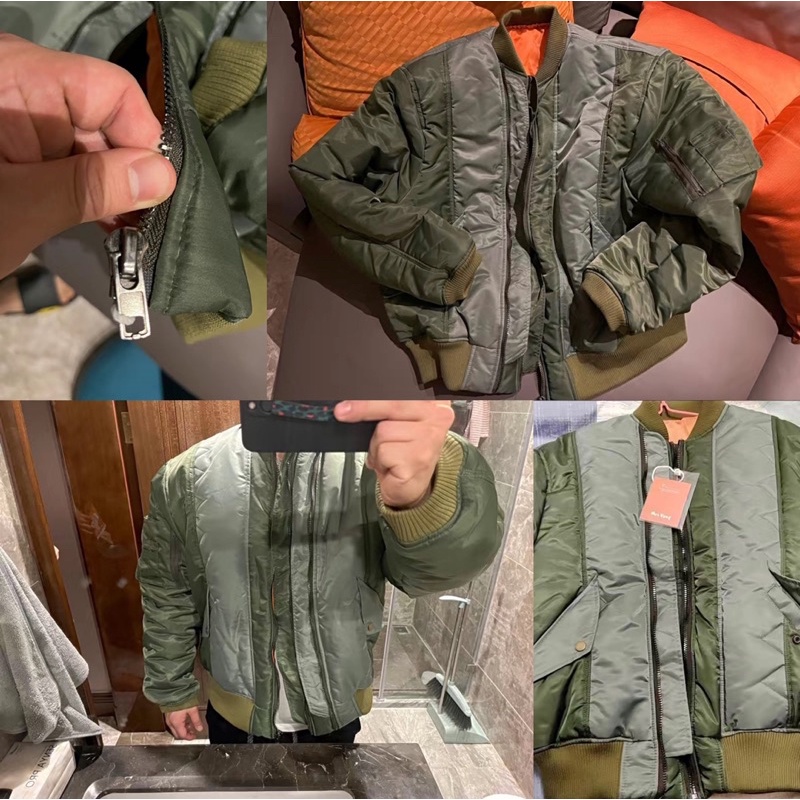 Áo khoác phối màu nam nót bông nhẹ màu xanh 🍉🍉🍉