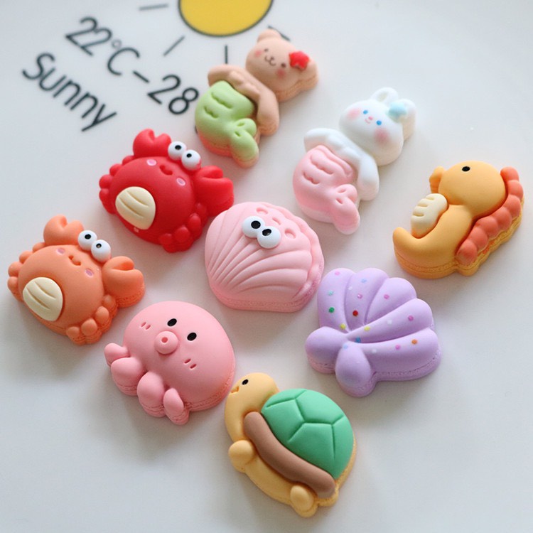Charm (C563) slime/ Dụng Cụ Charm Trang Trí [Ko Keo &amp; Nút] Hình Sinh Vật Biển Cute (khoảng 2cm) - Giá 1 cái