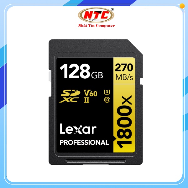 Thẻ nhớ Máy Ảnh SDXC Lexar Professional 128GB 1667x UHS-II U3 V60 Read 250MB/s (Đen)