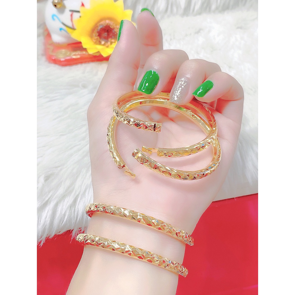 Vòng Bọng Mạ Vàng 18K Khóa Vàng Siều Bền Màu VB09