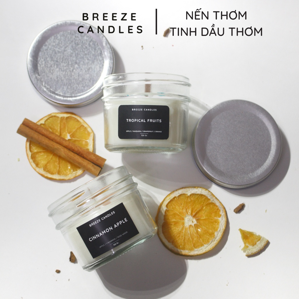 Nến thơm thiên nhiên hương ngọt ấm của táo, quế và gỗ hồng - CINNAMON APPLE - 100gr