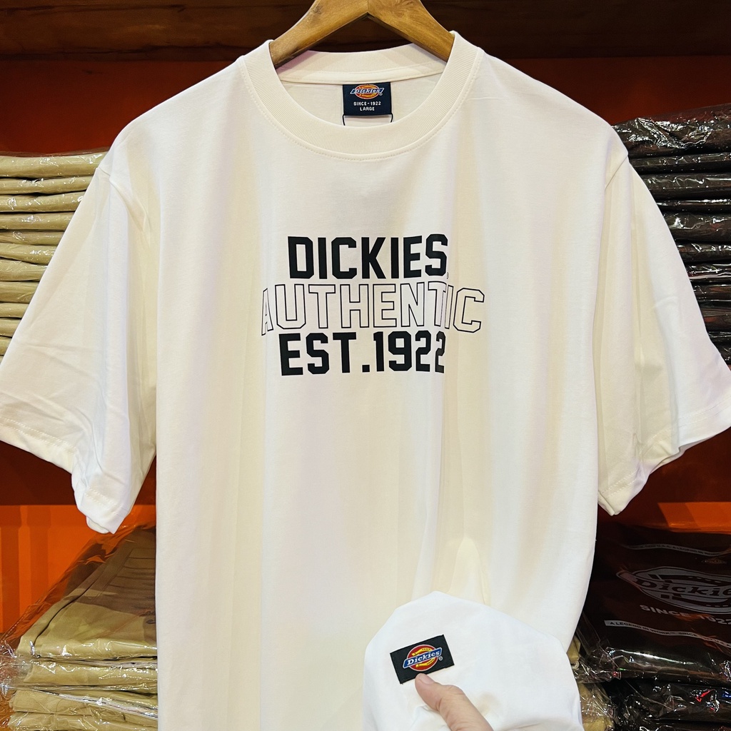 Áo thun Dickies Trắng Đen - Teeshirt Dickies Original -  Unisex nam nữ - Cam kết chính hãng.