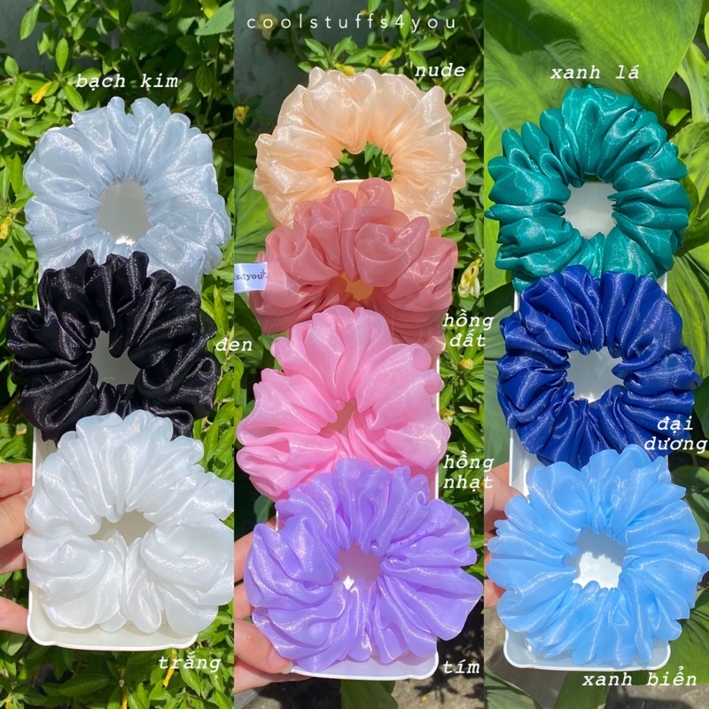 Bảng màu voan phồng✨Scrunchies voan phồng vải đẹp size thường