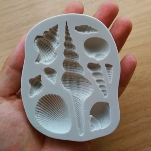 Khuôn silicon sinh vật biển sò dài,ngắn, ốc( cao cấp kèm ảnh thật)