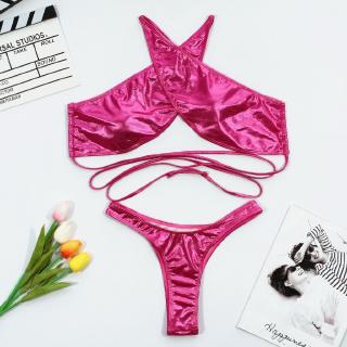 Bikini Dây Da Màu Trơn Gợi Cảm