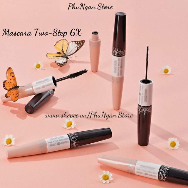 Mascara Sivanna Colors 6x Two Step Max Waterproof Thái Lan chuốt mi 2 đầu siêu đỉnh