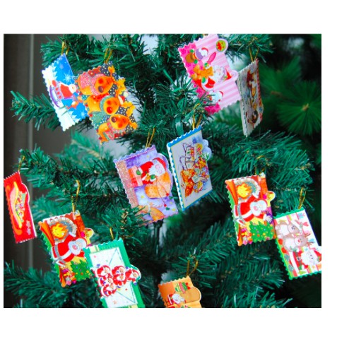 Phụ kiện trang trí noel trang trí cây thông 10 thiệp treo nhỏ
