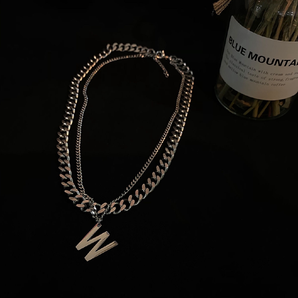 Dây Chuyền Thép Titan Mặt Hình Chữ W 22476 Thời Trang
