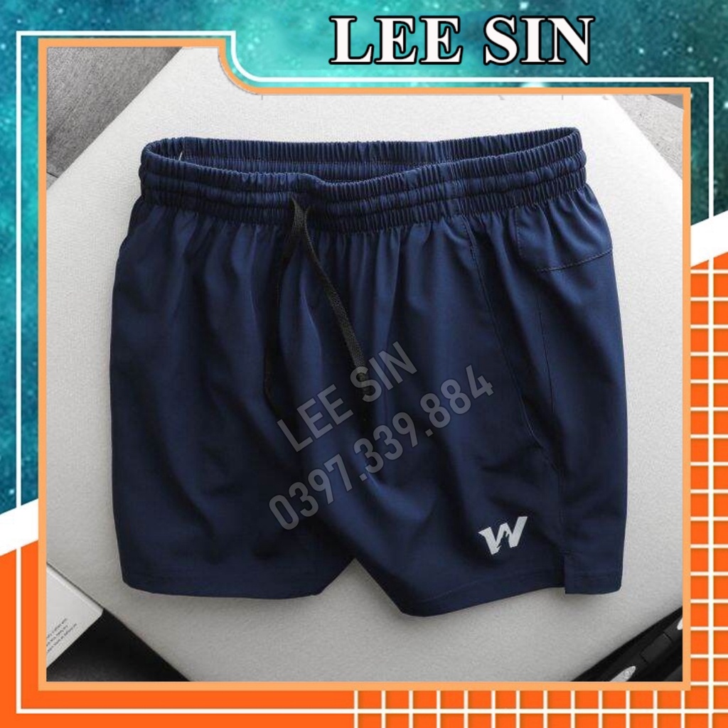 Quần short nam thể thao, Quần đùi nam vải gió co dãn nhẹ mặc nhà thể thao gym đi bơi | LEE SIN
