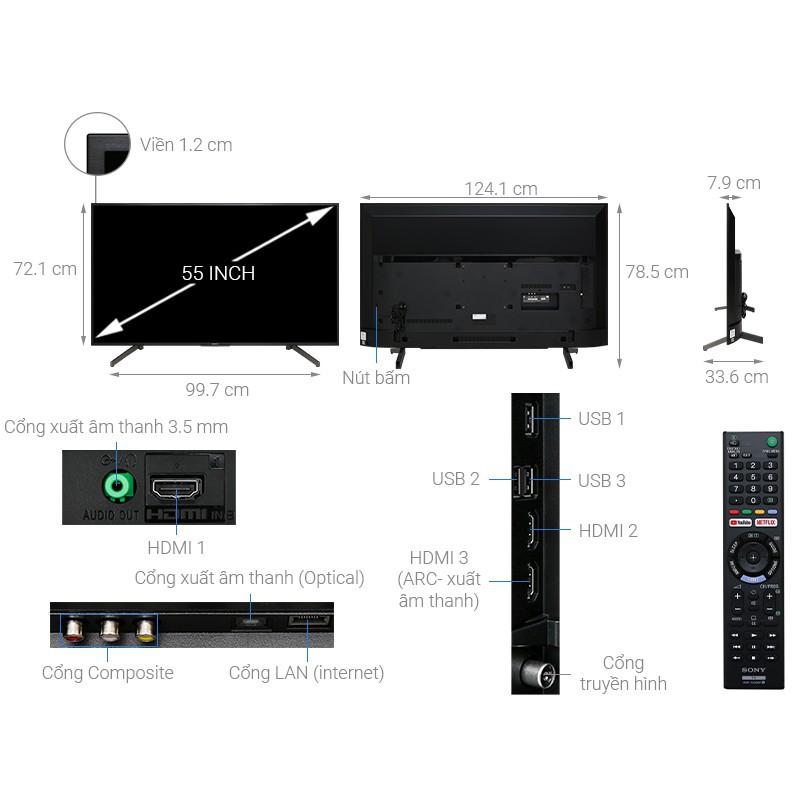 Smart Tivi Sony 55X7000G 4K 55 inch KD-55X7000G