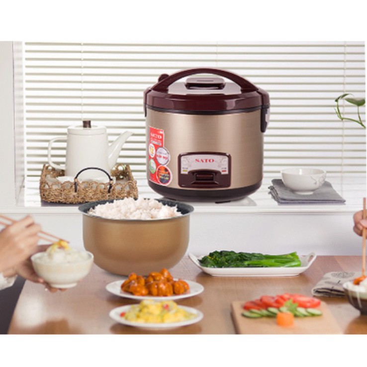 Nồi cơm điện lòng niêu Sato 18B035 - 1.8 lít 700w - Bảo hành chính hãng 12 tháng