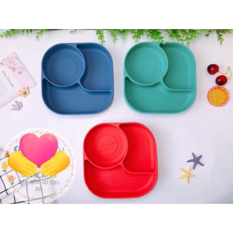 Khay ăn dặm Silicon có đế hút chống lật hình con vật ngộ nghĩnh