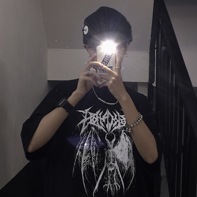 Áo thun unisex form rộng tay lỡ quỷ Demon Punk Gothic cực chất siêu ngầu giá rẻ
