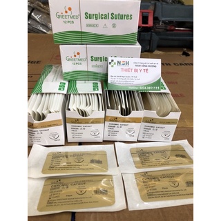 ❤️ [HỘP 12 tép] Chỉ phẫu phẩu thuật chỉ khâu thẩm mỹ tự tiêu chỉ khâu y tế tự tan catgut CHROMIC CATGUT 2/0 3/0 4/0 5/0